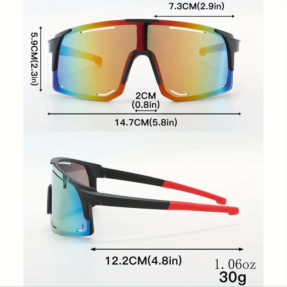 Sprint sunglasses – dimensions