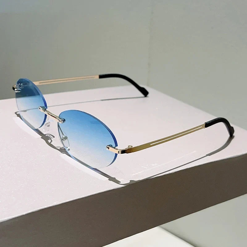 Halo sunglasses – Gold / Blue Gradient